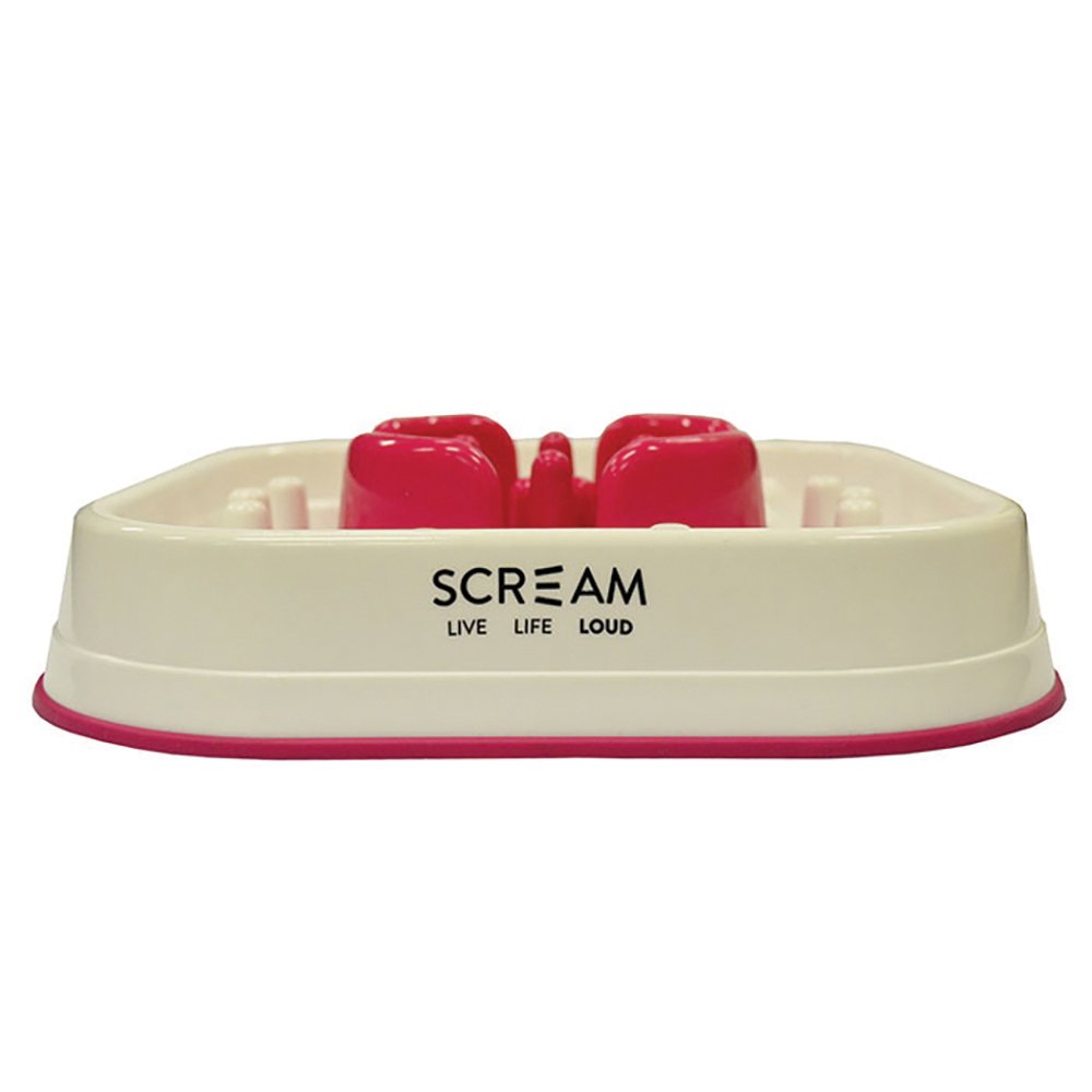Scream Slow Feed Interactive Dog Bowl — Pink