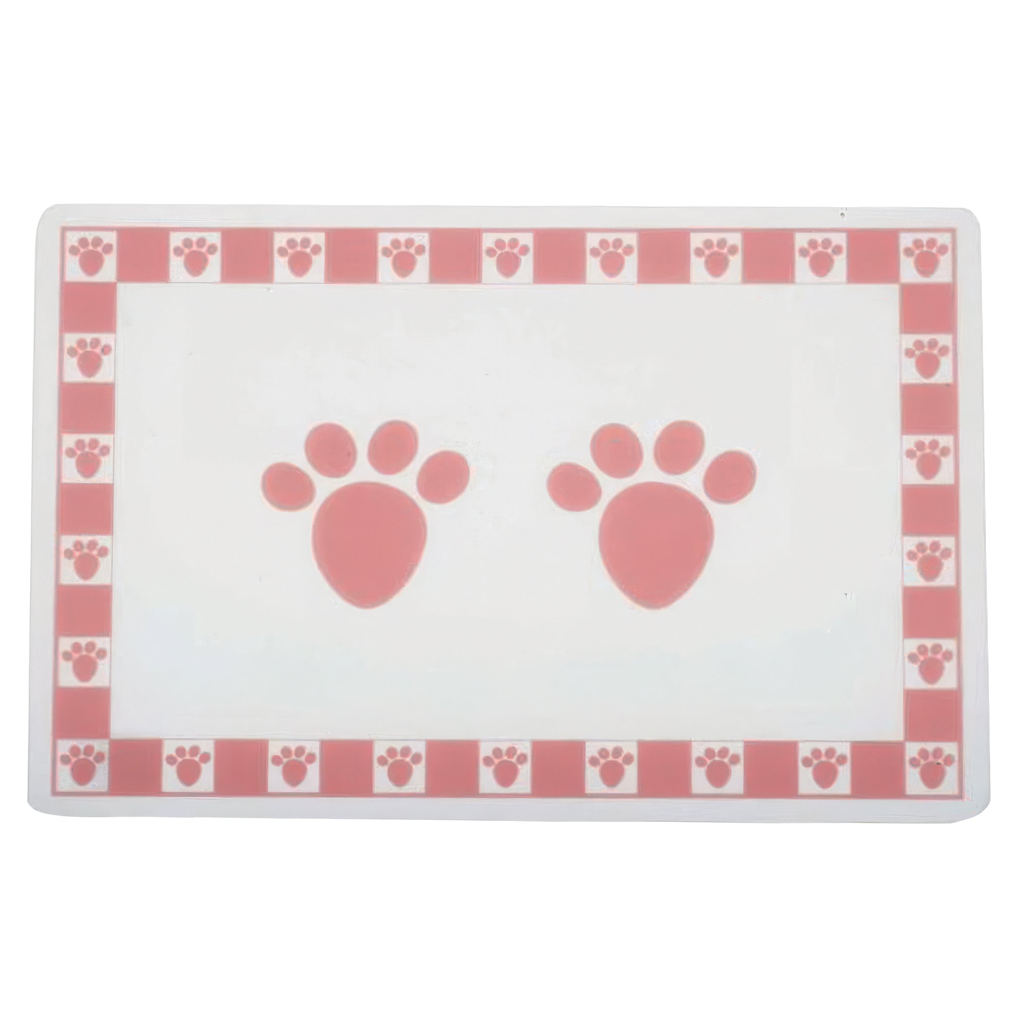 Petrageous Non-Slip Dog Food Bowl Placemat — Pink Paws