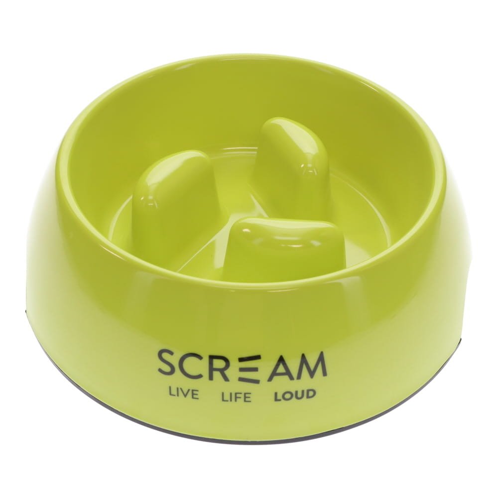 Scream Anti-Gulp Slow Feeder Bowl — Green