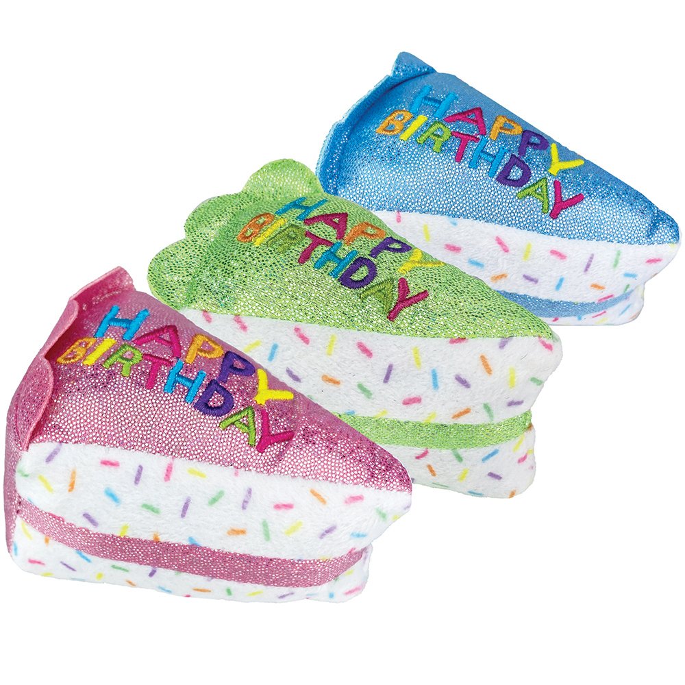 Multipet Squeaky Birthday Cake Plush Dog Toy