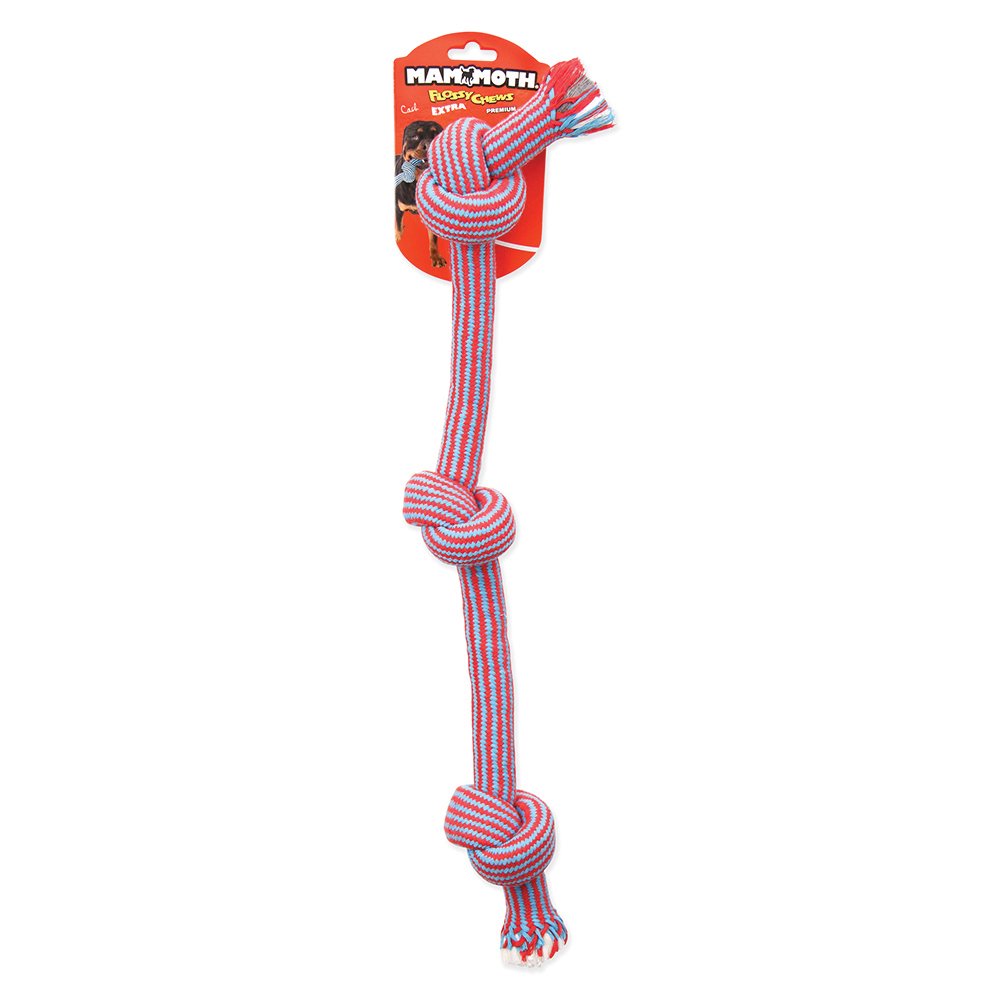 Flossy Chews Dental Rope Tug Toy 3 Knot Large