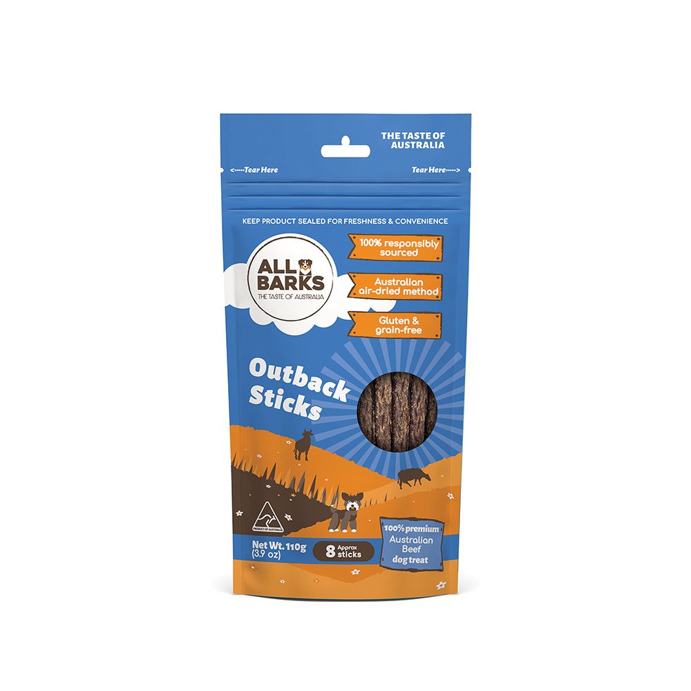 All Barks Australian Natural Beef Dog Treat Sticks 110g
