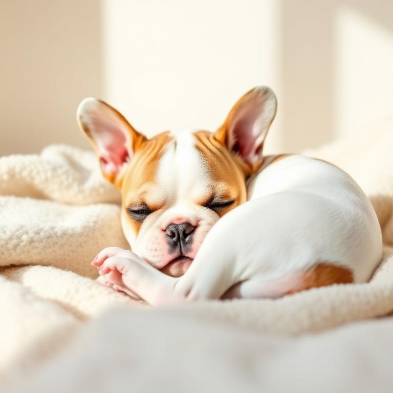 British Bulldog puppy sleeping
